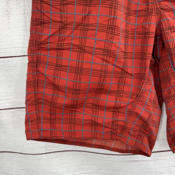 Patagonia Plaid Board Shorts Swim Trunks with Zipper Pocket Red Mens 30 - Picture 4 of 9